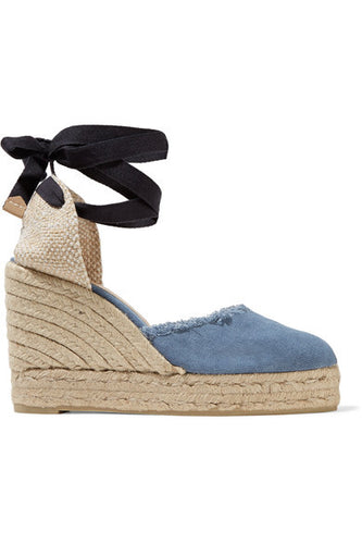 Denim Wedge Sandals